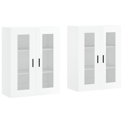 vidaXL Wall Mounted Cabinets 2 pcs High Gloss White Engineered Wood