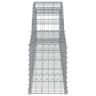 vidaXL Arched Gabion Baskets 12 pcs 300x30x40/60 cm Galvanised Iron