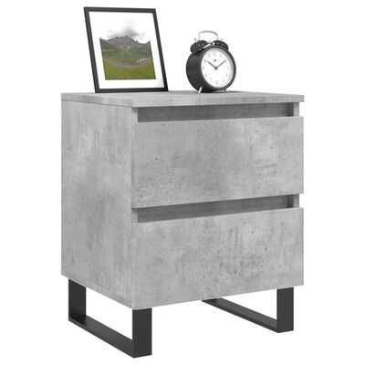 vidaXL Bedside Cabinets 2 pcs Concrete Grey 40x35x50 cm Engineered Wood