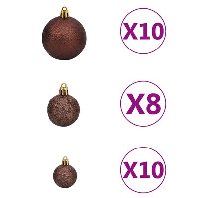 vidaXL Artificial Hinged Christmas Tree 300 LEDs & Ball Set 240 cm