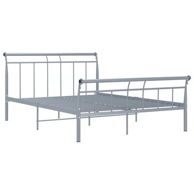 vidaXL Bed Frame without Mattress Grey Metal 140x200 cm