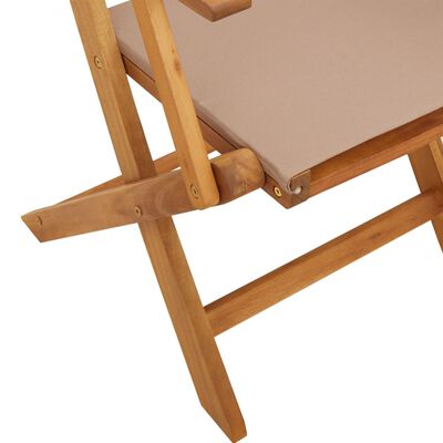 vidaXL Garden Chairs 2 pcs Taupe Solid Wood Acacia and Fabric