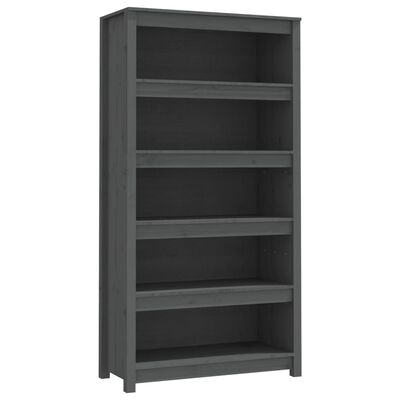 vidaXL Book Cabinet Grey 80x35x154 cm Solid Wood Pine