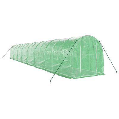 vidaXL Greenhouse with Steel Frame Green 32 m² 16x2x2 m