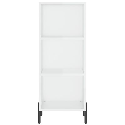 vidaXL Highboard High Gloss White 34.5x34x180 cm Engineered Wood