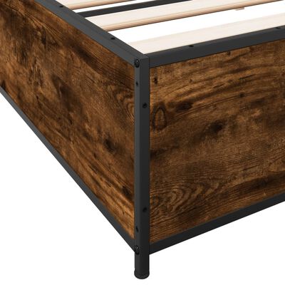 vidaXL Bed Frame without Mattress Smoked Oak 200x200 cm