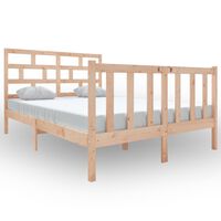 vidaXL Bed Frame without Mattress Solid Wood 140x190 cm (810062+814194)