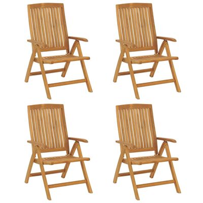 vidaXL Reclining Garden Chairs 4 pcs Solid Wood Teak