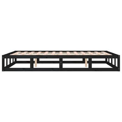 vidaXL Bed Frame without Mattress Black 180x200 cm Super King Solid Wood