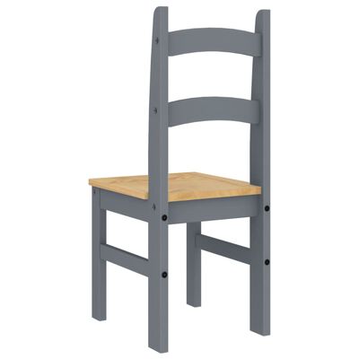 vidaXL Dining Chairs 2 pcs Grey 40x46x99 cm Solid Wood Pine