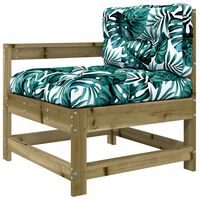 vidaXL Garden Chair with Cushions Impregnated Wood Pine