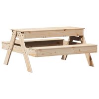 vidaXL Picnic Table with Sandpit for Kids Solid Wood Pine