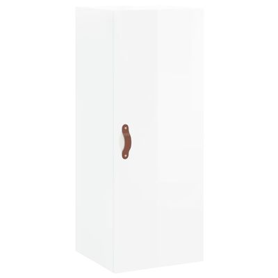 vidaXL Highboard High Gloss White 34.5x34x180 cm Engineered Wood