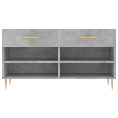 vidaXL Shoe Bench Concrete Grey 102x35x55 cm Engineered Wood