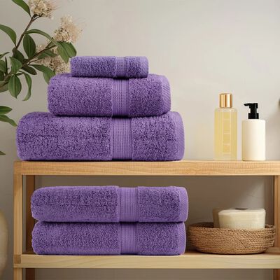 vidaXL Premium Hand Towels SOLUND 2 pcs Purple 50x100 cm 600 gsm