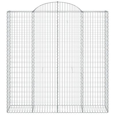 vidaXL Arched Gabion Baskets 3 pcs 200x50x200/220 cm Galvanised Iron