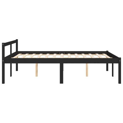 vidaXL Senior Bed without Mattress Black 135x190 cm Double