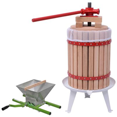 vidaXL 2 Piece Fruit & Wine Press and Crusher Set