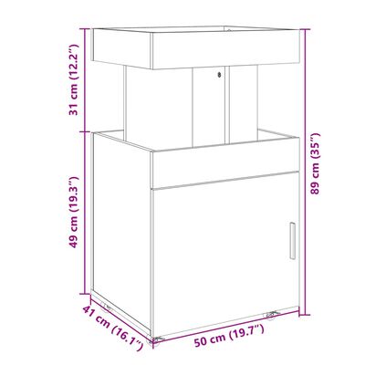 vidaXL Bar Cart Brown Oak 50x41x89 cm Engineered Wood