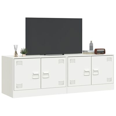 vidaXL TV Cabinets 2 pcs White 67x39x44 cm Steel