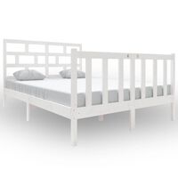 vidaXL Bed Frame without Mattress White Solid Wood 140x190 cm (810063+814195)