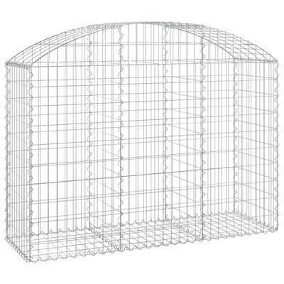 vidaXL Arched Gabion Basket 150x50x100/120 cm Galvanised Iron