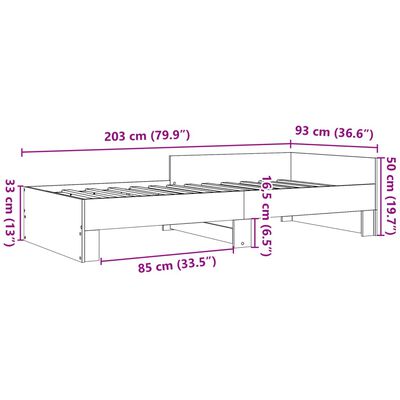 vidaXL Bed Frame without Mattress Sonoma Oak 90x200 cm Engineered Wood