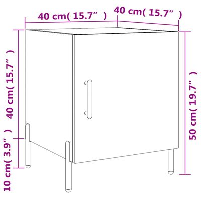 vidaXL Bedside Cabinets 2 pcs Concrete Grey 40x40x50 cm Engineered Wood