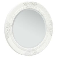 vidaXL Wall Mirror Baroque Style 50 cm White