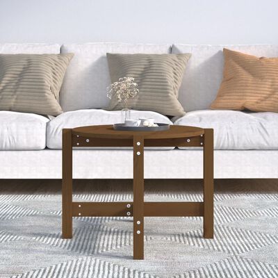 vidaXL Coffee Table Honey Brown Ø 62.5x45 cm Solid Wood Pine