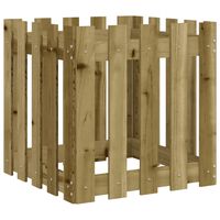 vidaXL Garden Planter with Fence Design 50x50x50 cm Impregnated Wood Pine
