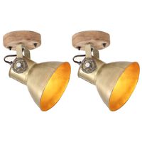 vidaXL Industrial Wall/Ceiling Lamps 2 pcs Brass 20x25 cm E27