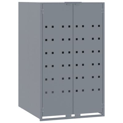 vidaXL Wheelie Bin Storage for 2 Bins Grey 138x79x117 cm Steel