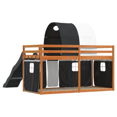 vidaXL Bunk Bed without Mattress with Slide White and Black 90x190 cm Single