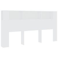 vidaXL Headboard Cabinet White 200x18.5x104.5 cm