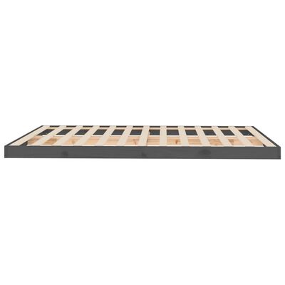 vidaXL Bed Frame without Mattress Grey 150x200 cm King Size Solid Wood Pine