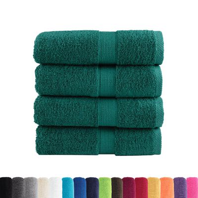 vidaXL Premium Soap Towels SOLUND 4 pcs Green 30x30 cm 600 gsm