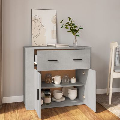 vidaXL Sideboard Concrete Grey 80x33x70 cm Engineered Wood