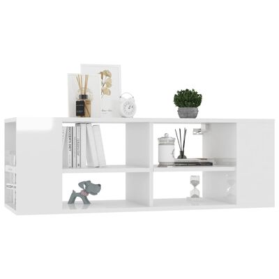 vidaXL Wall-Mounted TV Cabinet High Gloss White 102x35x35 cm Engineered Wood