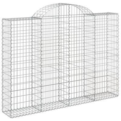 vidaXL Arched Gabion Baskets 25 pcs 200x30x140/160 cm Galvanised Iron