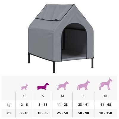 vidaXL Dog House Light Grey Oxford Fabric and Steel