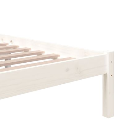 vidaXL Bed Frame without Mattress White Solid Wood 140x200 cm