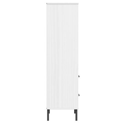 vidaXL Bookcase with 2 Drawers White 60x35x128.5 cm Solid Wood OSLO