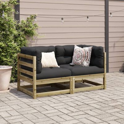 vidaXL 2 Piece Garden Sofa Set Impregnated Wood Pine