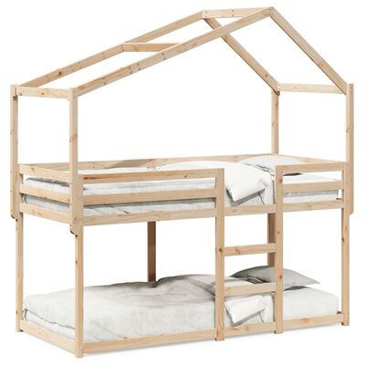 vidaXL Bunk Bed without Mattress 75x190 cm Small Single Solid Wood Pine