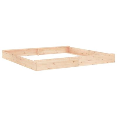 vidaXL Sandbox with Seats Square Solid Wood Pine