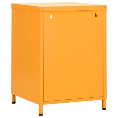 vidaXL Nightstands 2 pcs Mustard Yellow 35x35x51 cm Steel