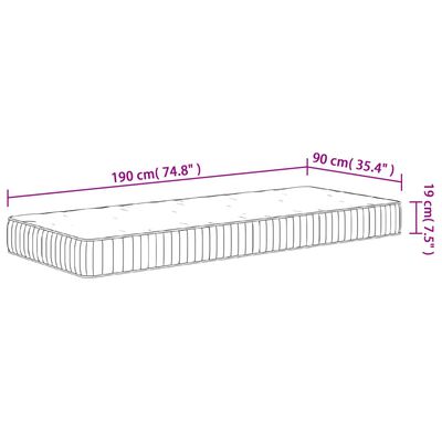 vidaXL Pocket Spring Mattress Medium 90x190 cm Single Size