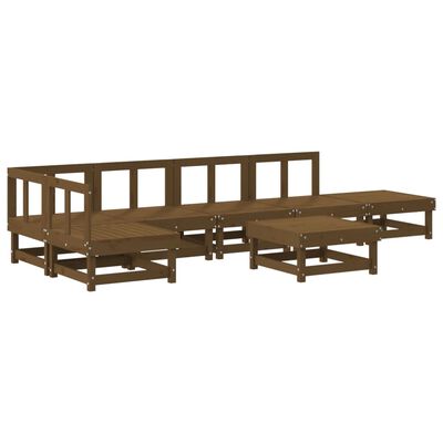 vidaXL 7 Piece Garden Lounge Set Honey Brown Solid Wood Pine