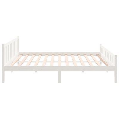 vidaXL Bed Frame without Mattress White Solid Wood 160x200 cm